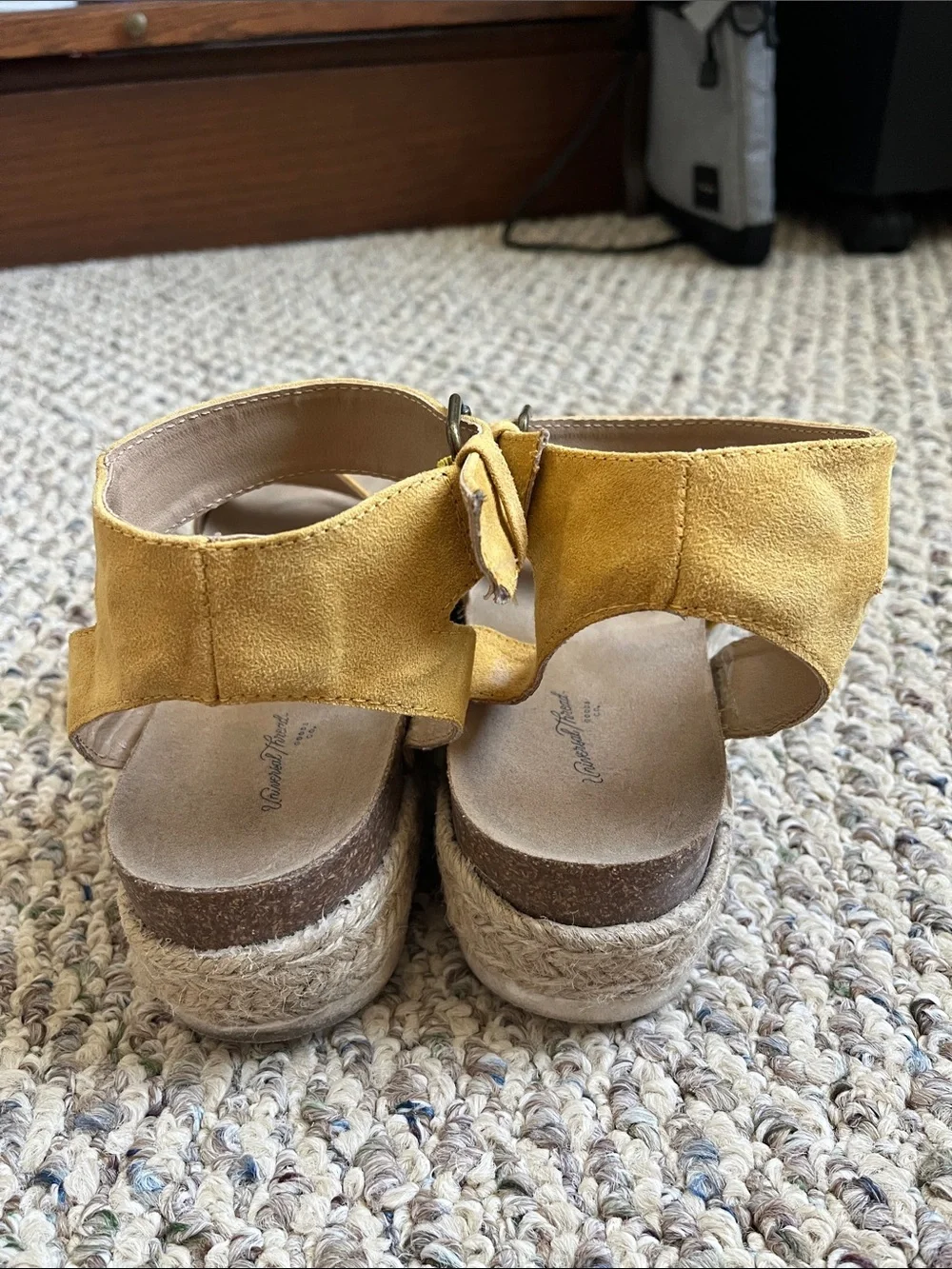 Universal Thread Mustard Espadrille Platform Sandals with Ankle Strap